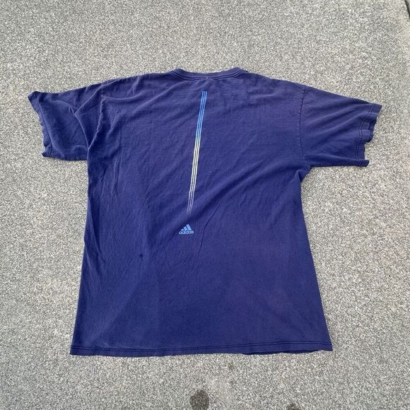 Vintage 90's Adidas T-Shirt Mens Large Navy Blue Graphic Print Sports Y2K - Picture 6 of 6
